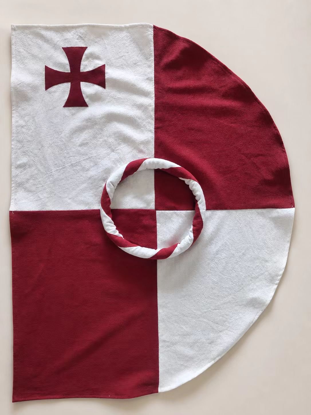 Medieval Knight Armor Surcoat and Headscarf Custom Build - Templar shield cover and arming cap