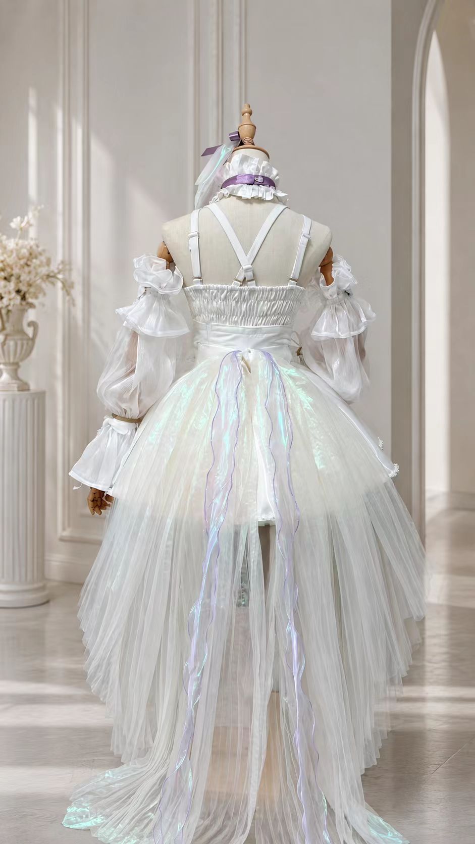 Robin White-Purple Fan Dress Cosplay Gown showroom image 4