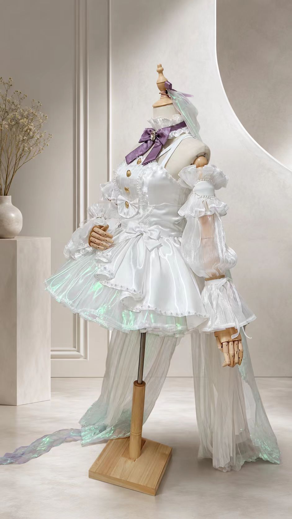 Robin White-Purple Fan Dress Cosplay Gown showroom image 2