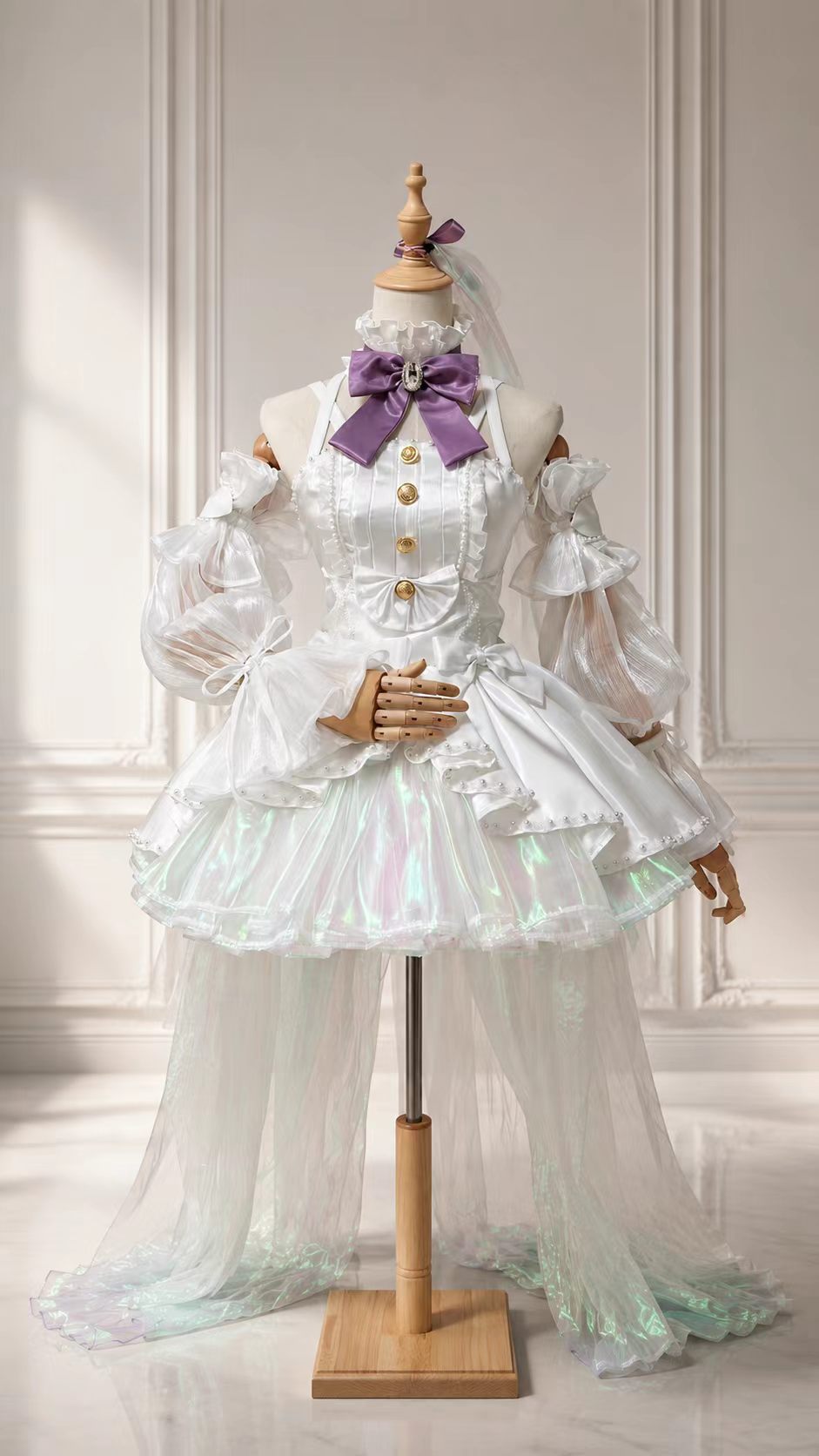 Robin White-Purple Fan Dress Cosplay Gown