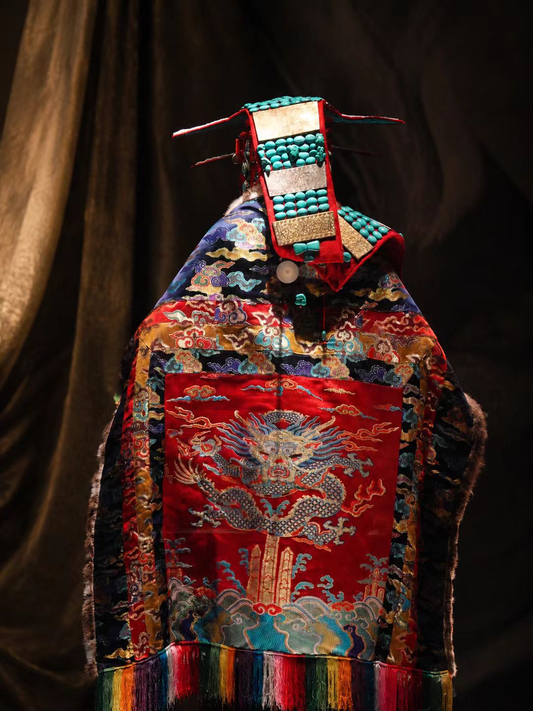 Tibetan Ngari Purang Peacock Costume Full Set showroom image 10
