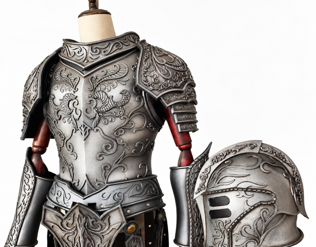 Custom Medieval Knight Full Armor Cosplay Costume archive reference image 3